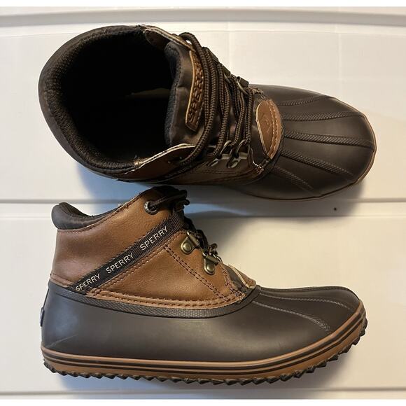 Sperry STK265259 Bowline Storm Tan/Brown Rain Boots Size 3M Youth Unisex Play - Picture 1 of 9